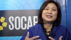 June Sugiyama being interviewed